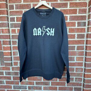 The Nash Collection Oversized Crew Sweatshirt Adult XL Black Embroidered NASH